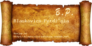 Blaskovics Petúnia névjegykártya